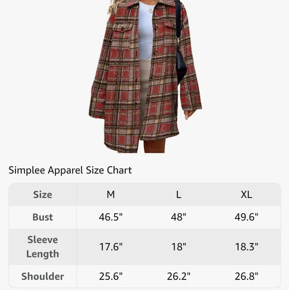 Oversized Button Up Polyester Wool Blend Shacket Coat Size Xl. - Picture 4 of 17